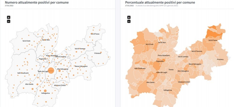 Covid, dai Comuni della val di Fassa a Andalo: incidenza del contagio alta in Trentino